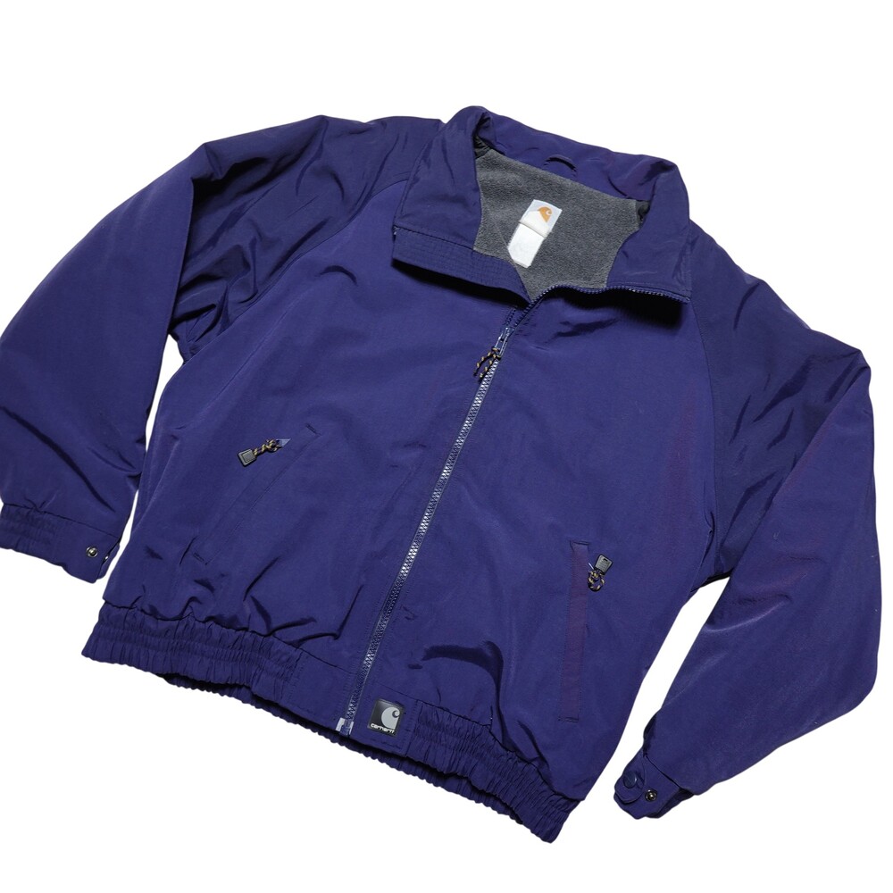 Carhartt Jacket Mens XL Purple Nylon Fleece Lined Bomber Full Zip Workwear